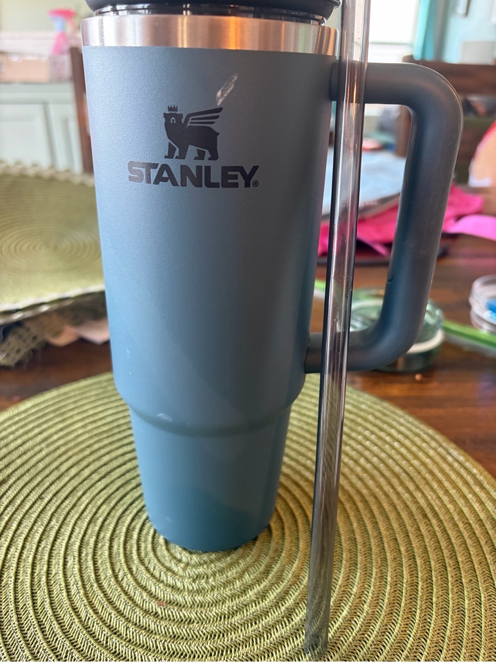 Stanley Matte Teal Travel Mug with Handle